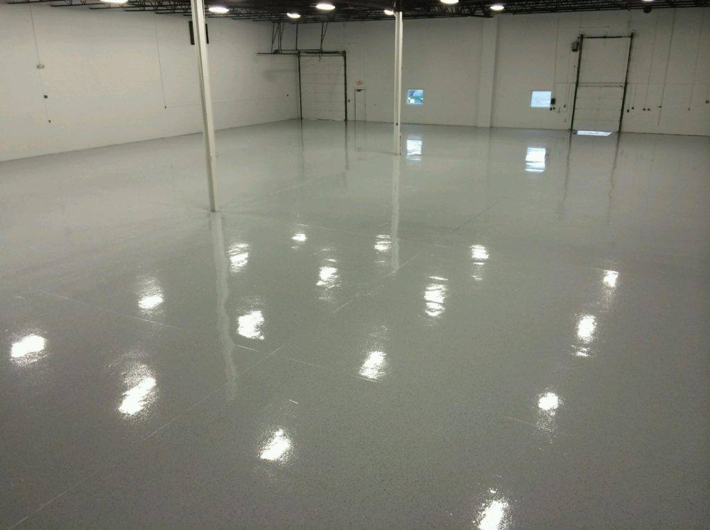 newly installed epoxy flooring